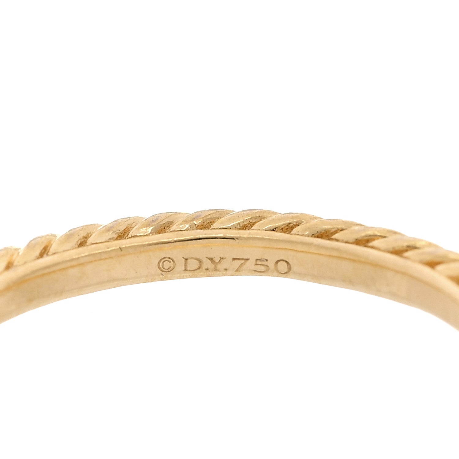 David Yurman 18K Yellow Gold 2mm Cable Classics Band Ring 55 7.25 5 of 6