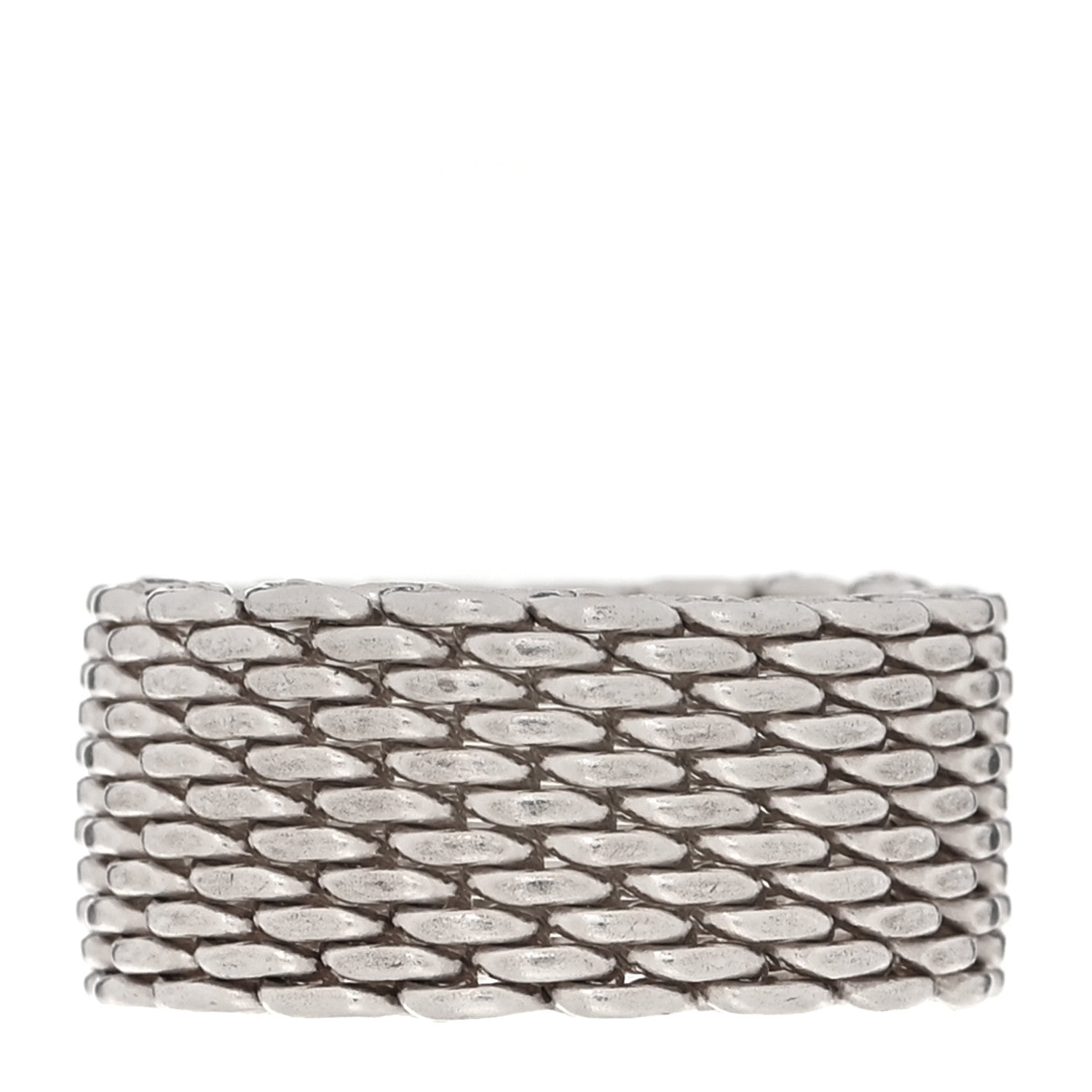Tiffany Sterling Silver Somerset Mesh Ring 51 5.75 1 of 4