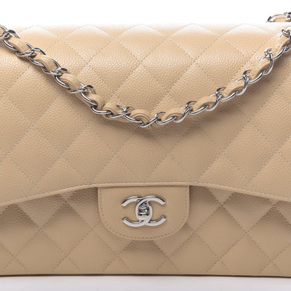 Chanel Caviar Quilted Jumbo Double Flap Beige Clair 9 of 9