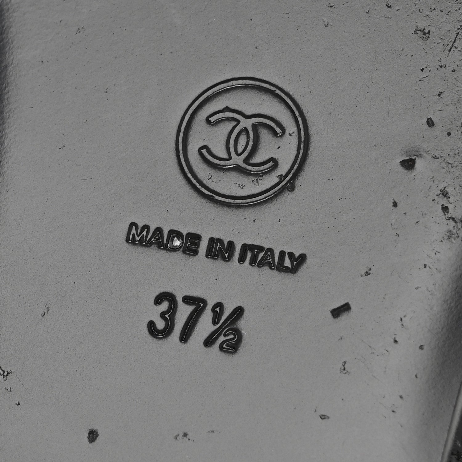 Chanel Patent Quilted CC Sandals 37.5 Black 7 of 10