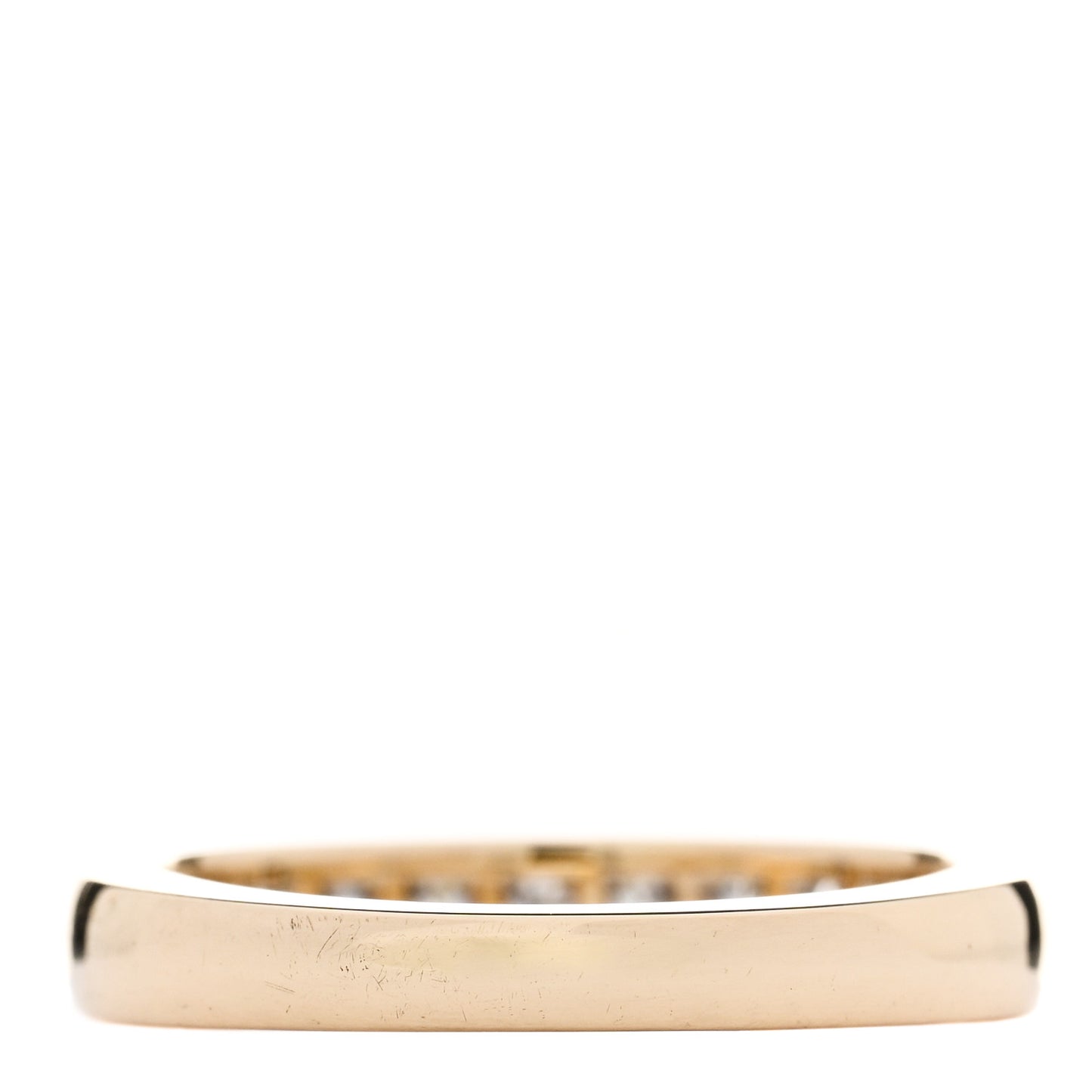 18K Yellow Gold Diamond 3mm Half Circle Wedding Band Ring 48 4.5