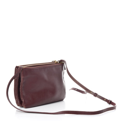 Celine Lambskin Small Trio Crossbody Bag Burgundy 3 of 13