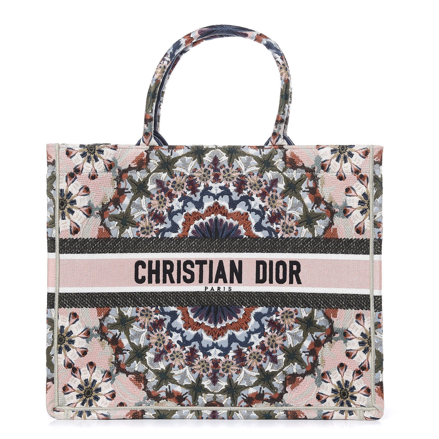 Canvas Embroidered Kaleidioroscopic Book Tote
