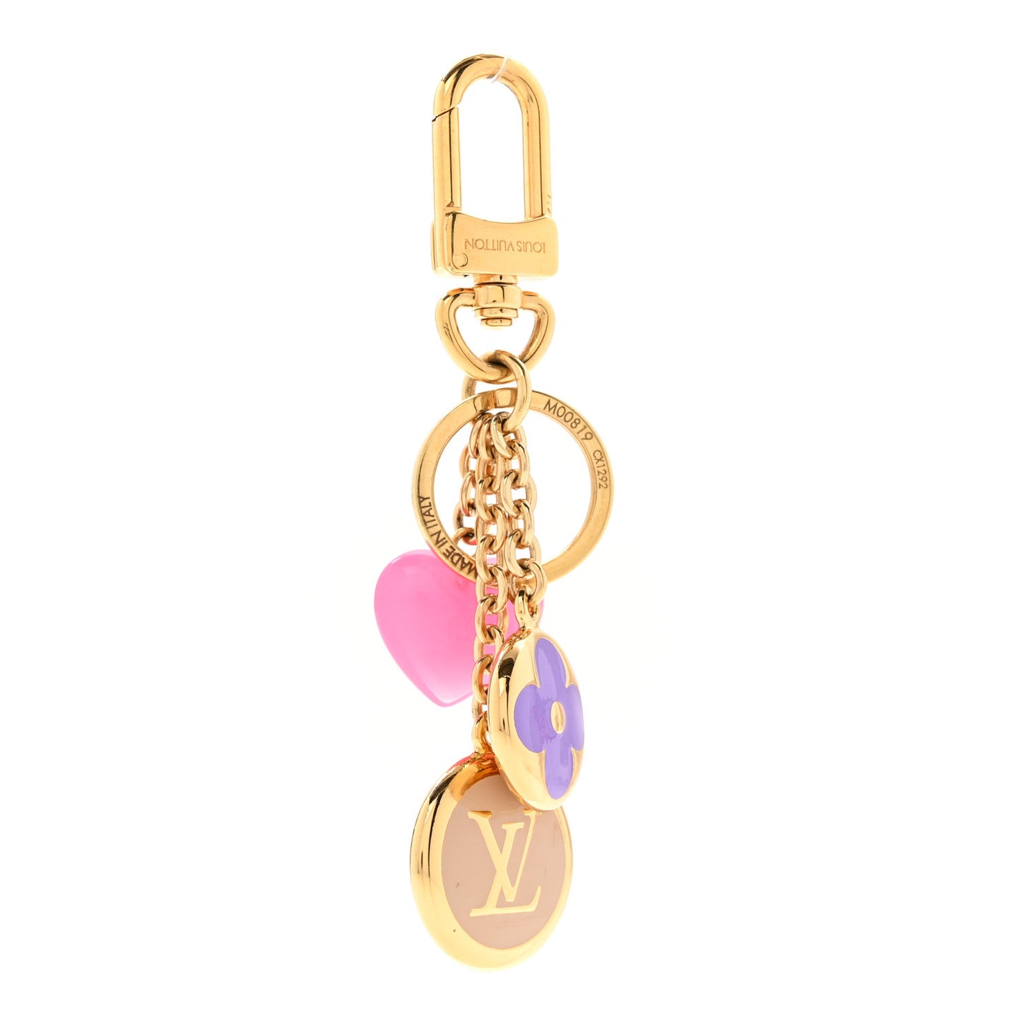 Coeurs Heart Bag Charm Key Holder Pink