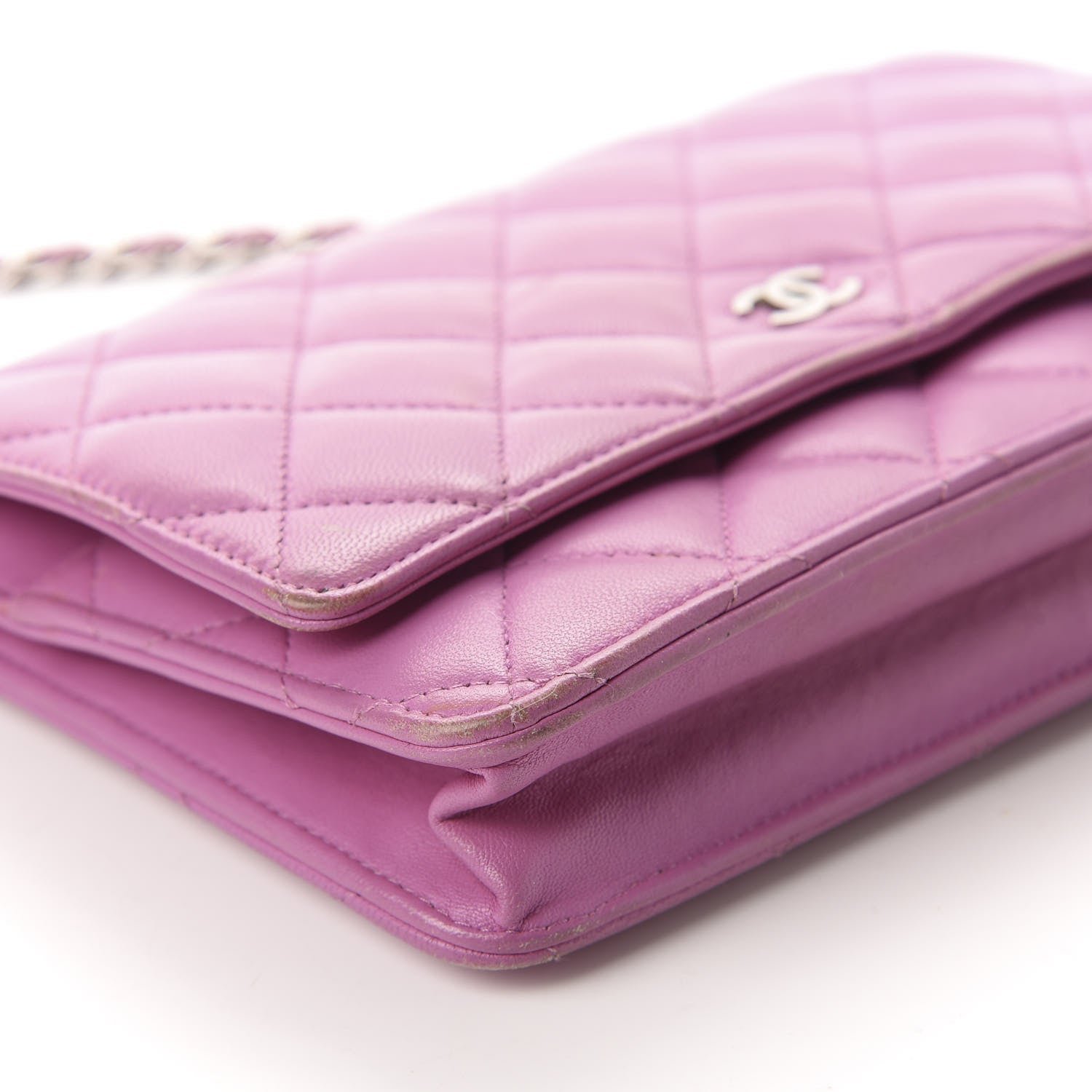 Chanel Lambskin Quilted Wallet On Chain WOC Purple 6 of 16