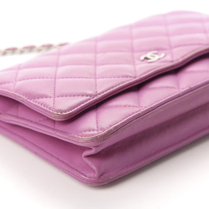 Chanel Lambskin Quilted Wallet On Chain WOC Purple 6 of 16