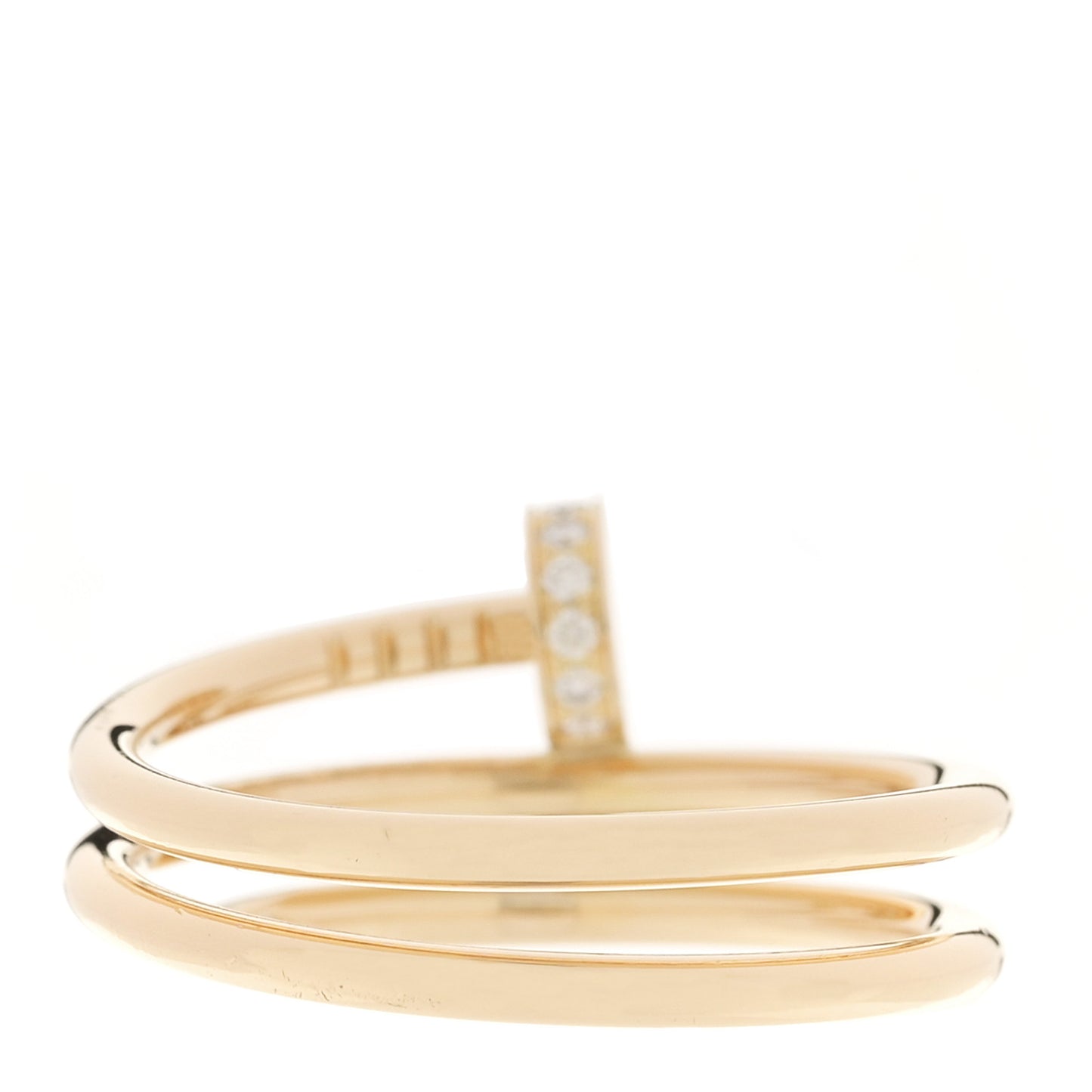 18K Yellow Gold Diamond Double Juste Un Clou Ring 58 8.25