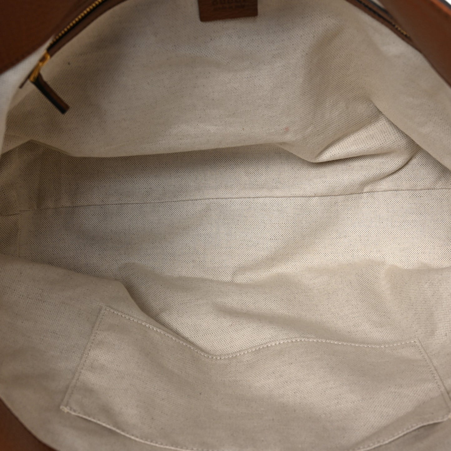 New Denim GG Monogram Medium Ophidia Shopping Tote Blue Tea Cuir