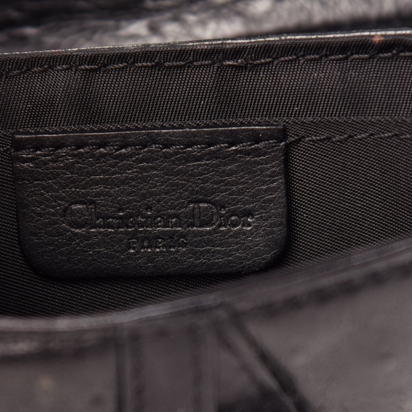 Ostrich Saddle Belt Bag Black