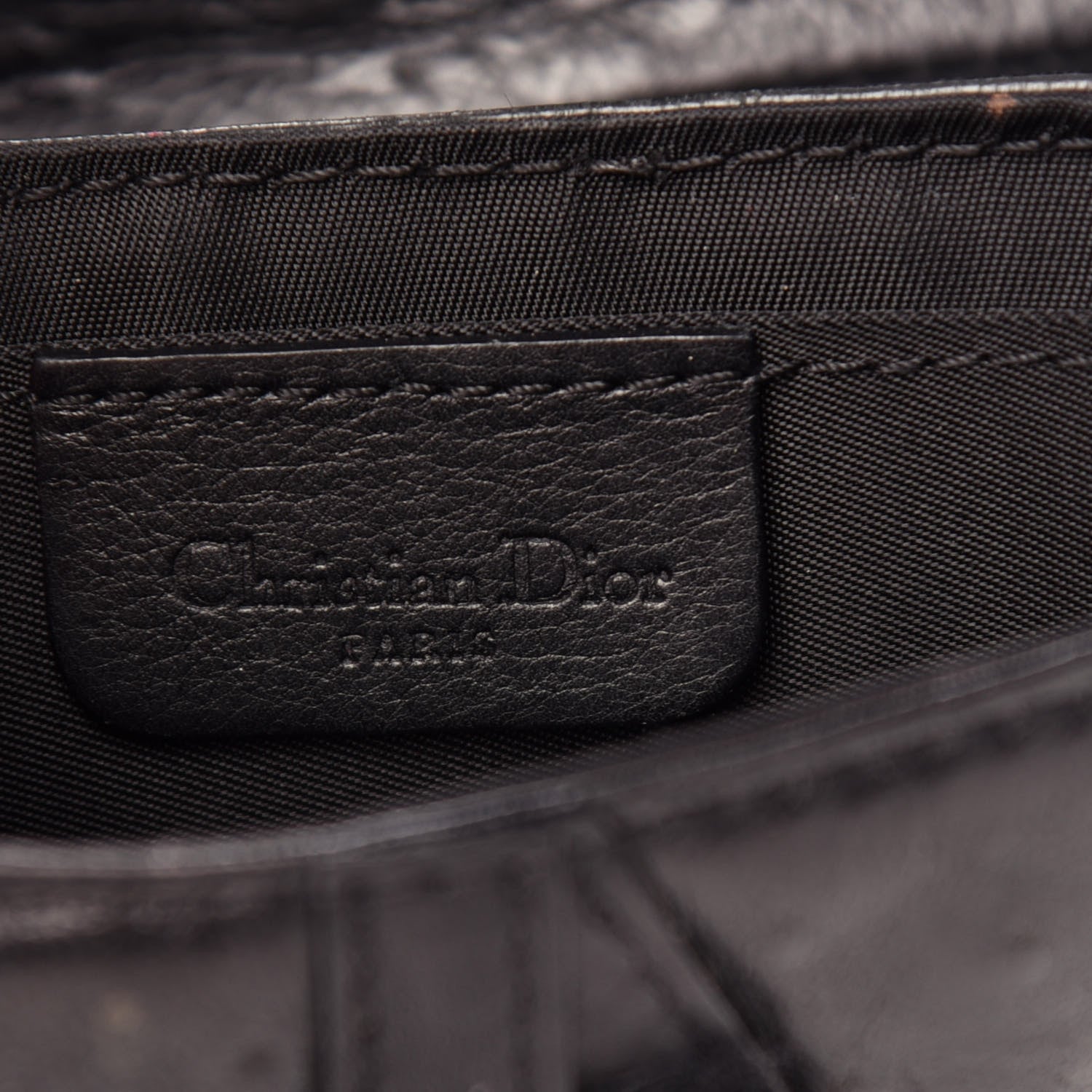 Christian Dior Ostrich Saddle Belt Bag Black 6 of 13