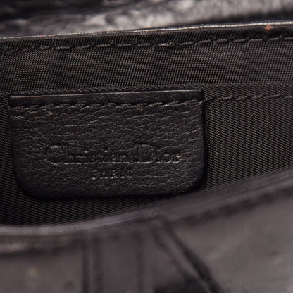 Christian Dior Ostrich Saddle Belt Bag Black 6 of 13