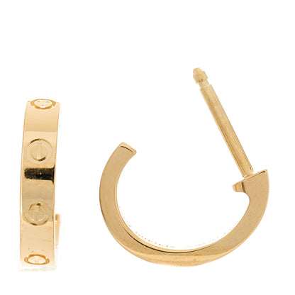 Cartier 18K Yellow Gold Small LOVE Hoop Earrings 1 of 6