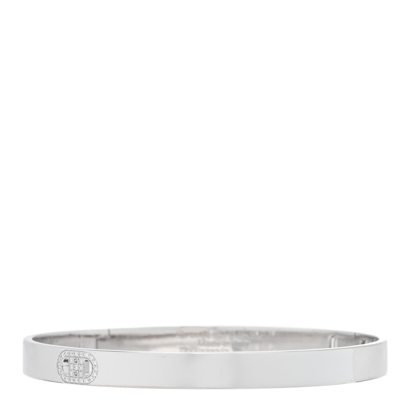 18K White Gold Diamond PM H D'Ancre Bracelet SH