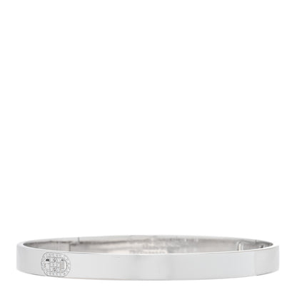 Hermes 18K White Gold Diamond PM H D'Ancre Bracelet SH 1 of 3