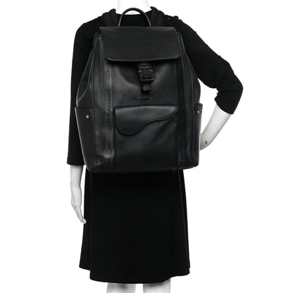 Christian Dior Grained Calfskin Saddle Backpack Black 2 of 11
