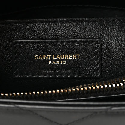 Saint Laurent Calfskin Y Quilted Monogram Small Loulou Chain Satchel Black 6 of 16