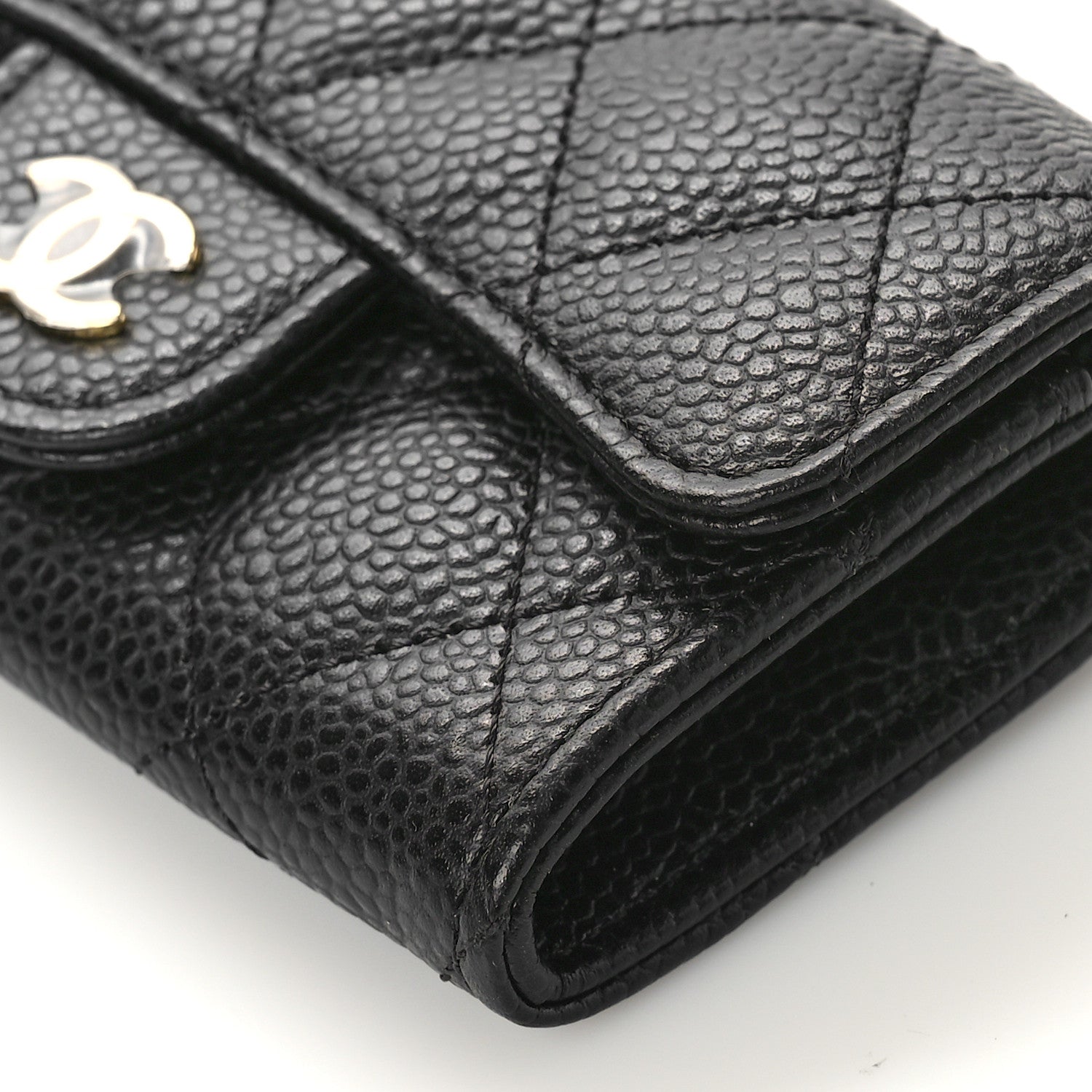 Chanel Caviar Quilted Flap Card Holder Wallet Black 9 of 10