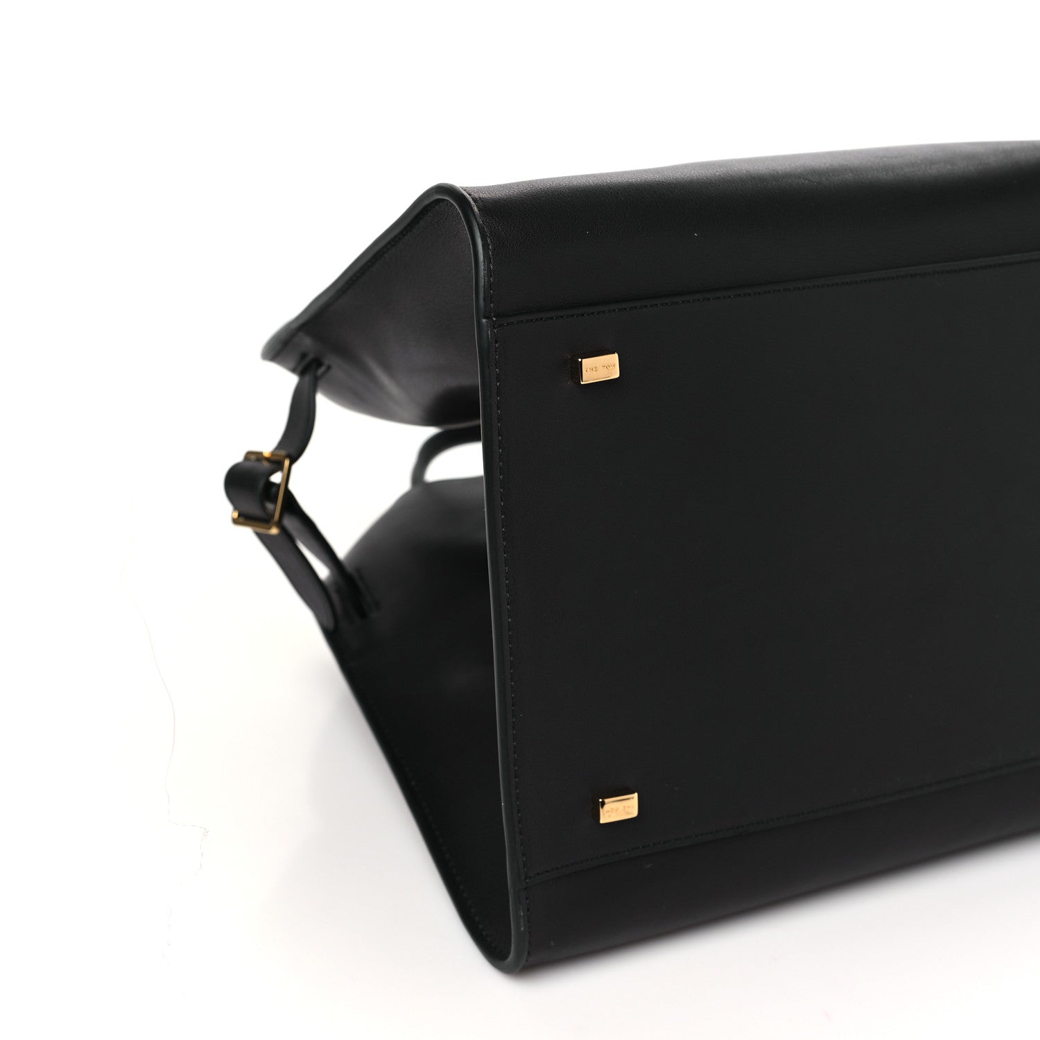 The Row Polished Saddle Calfskin Soft Margaux 15 Black 8 of 9