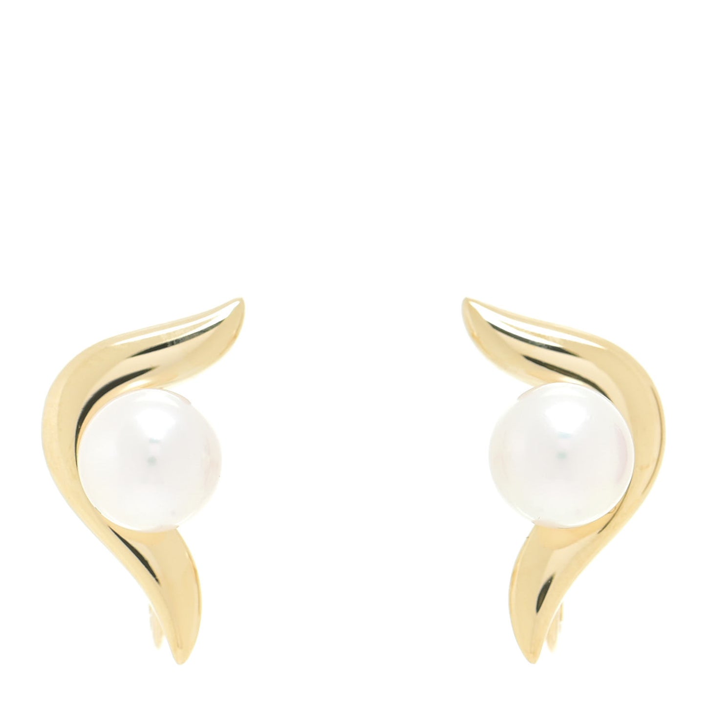 18K Yellow Gold Akoya Pearl 7mm Screw Back Earrings