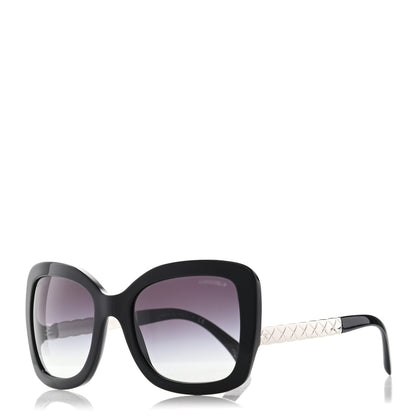 Chanel Acetate Spring Butterfly Sunglasses 5370 Black Silver 1 of 10