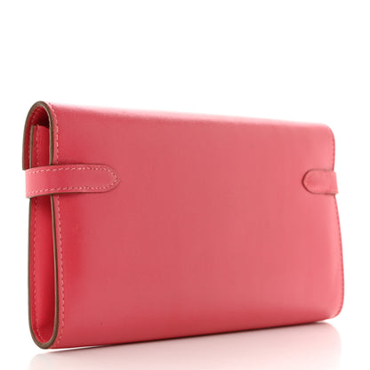 Hermes Tadelakt Kelly Longue Wallet Rose Lipstick 3 of 7