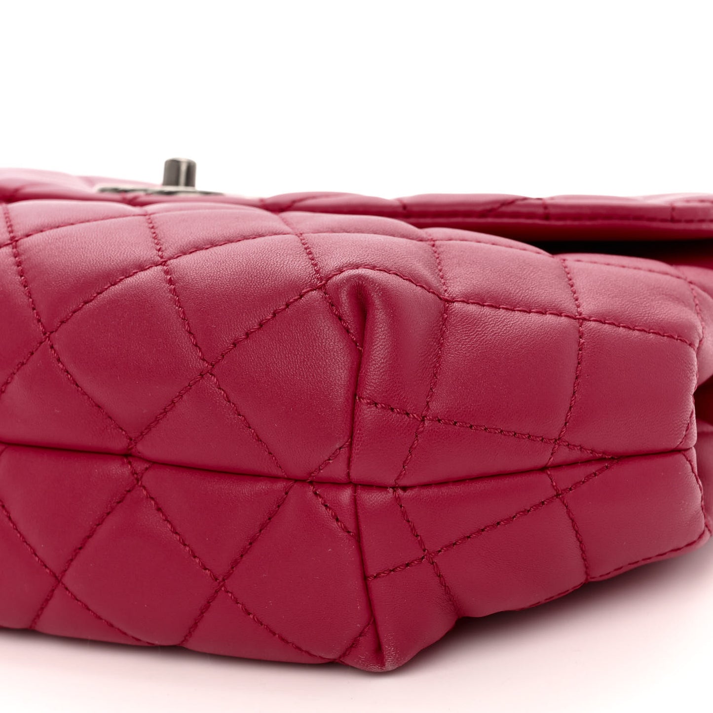 Lambskin Quilted Large Daily Supple Flap Dark Pink
