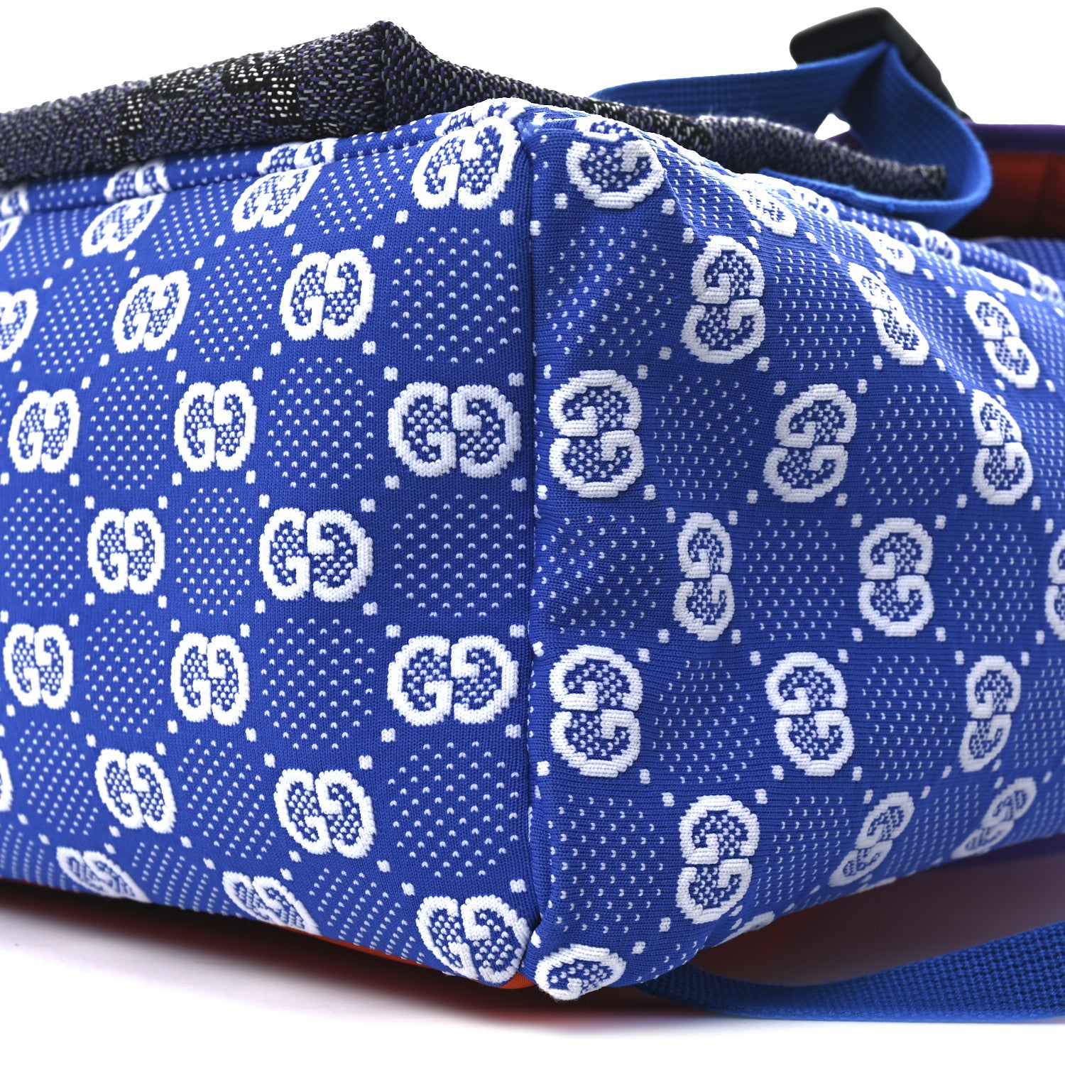 Gucci Jersey GG Monogram All Over Pan Sport Double Buckle Backpack  Blue Multicolor 10 of 10