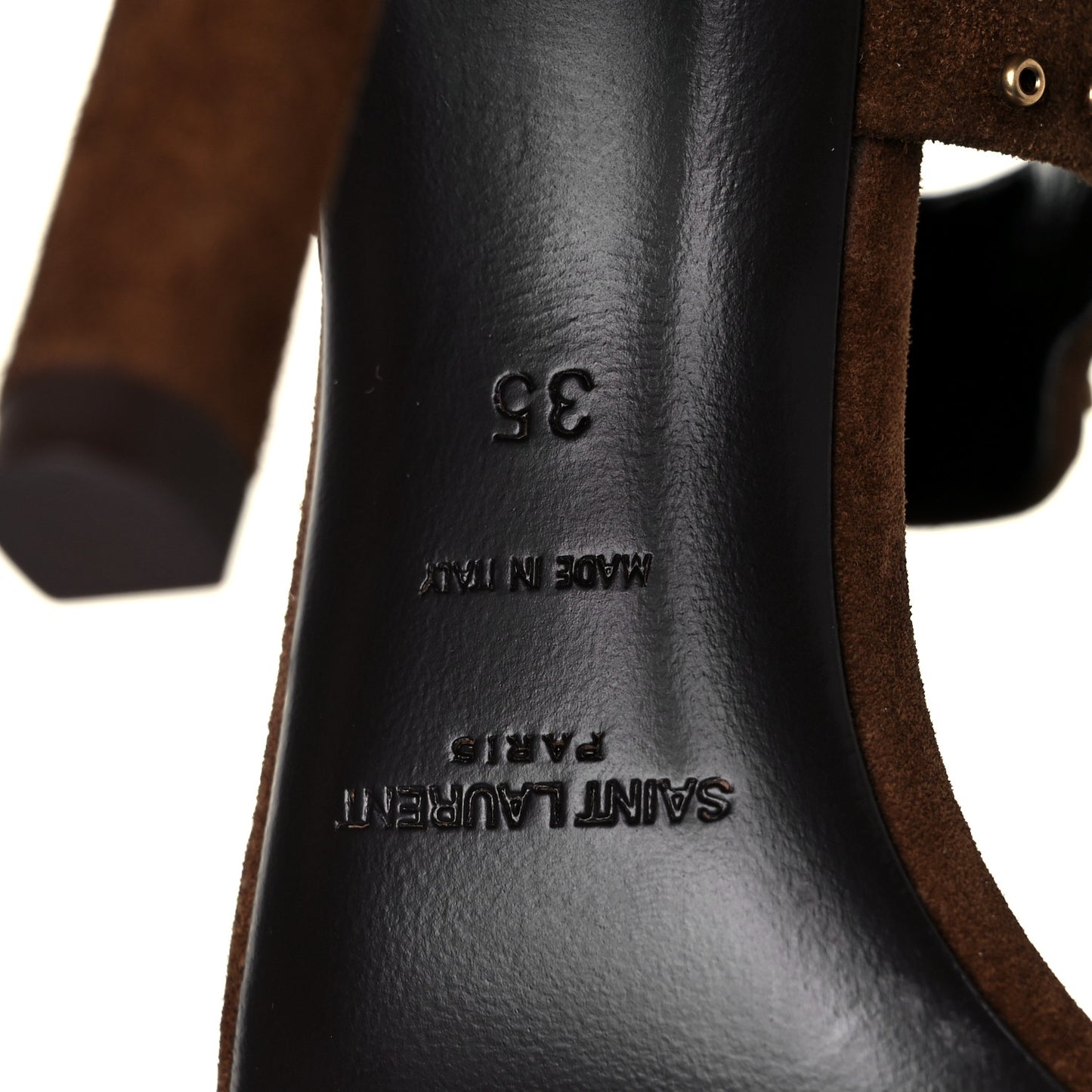 Suede Mica Stud Mule Sandals 35 Brown