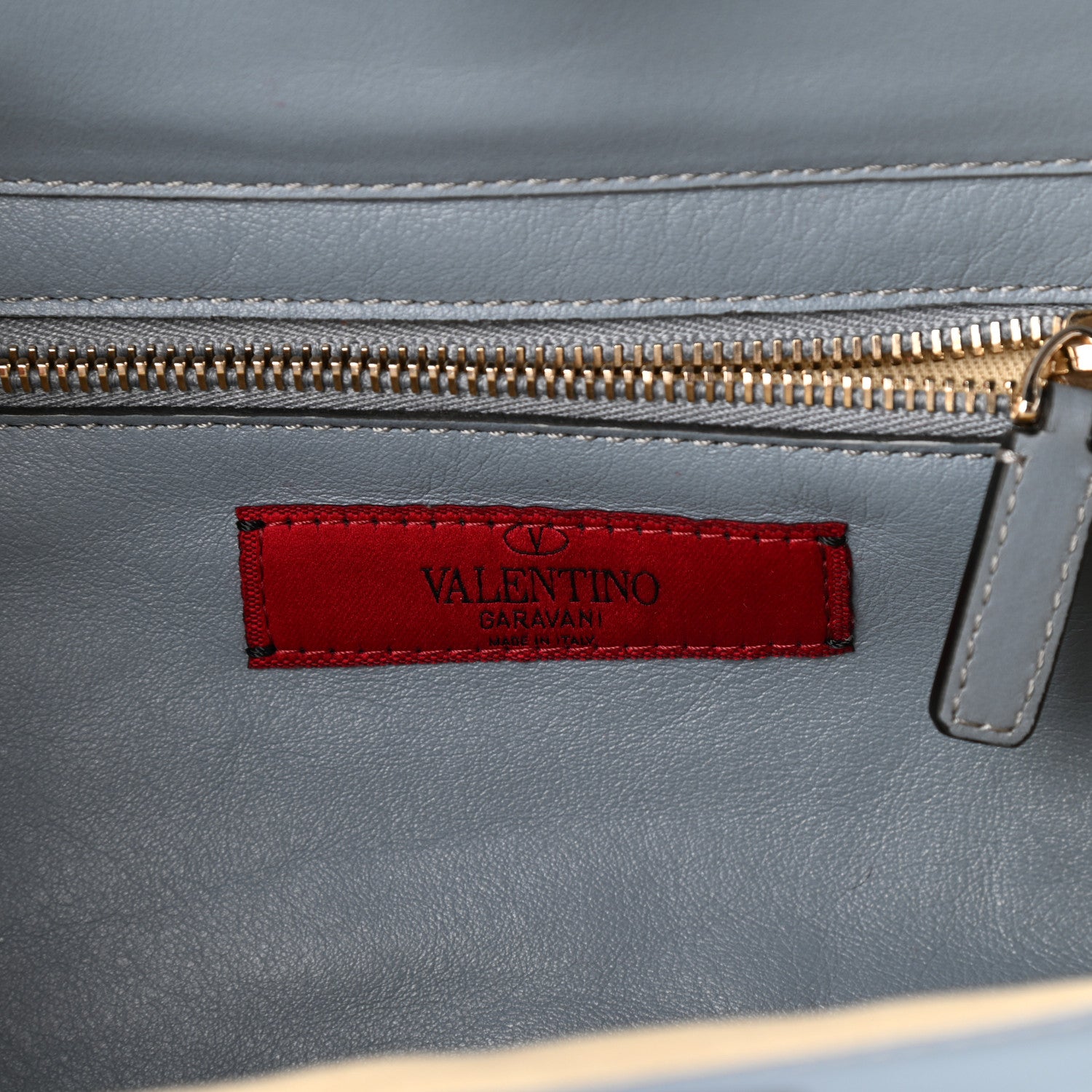 Valentino Garavani Vitello Small Rockstud Tote Grey 6 of 9
