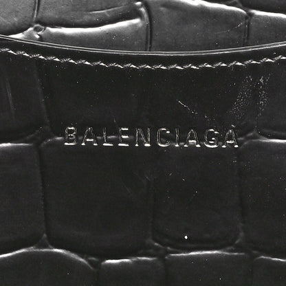 Balenciaga Semi Matte Calfskin Crocodile Embossed Neo Classic Black Hardware Large Top Handle Bag Black 6 of 10
