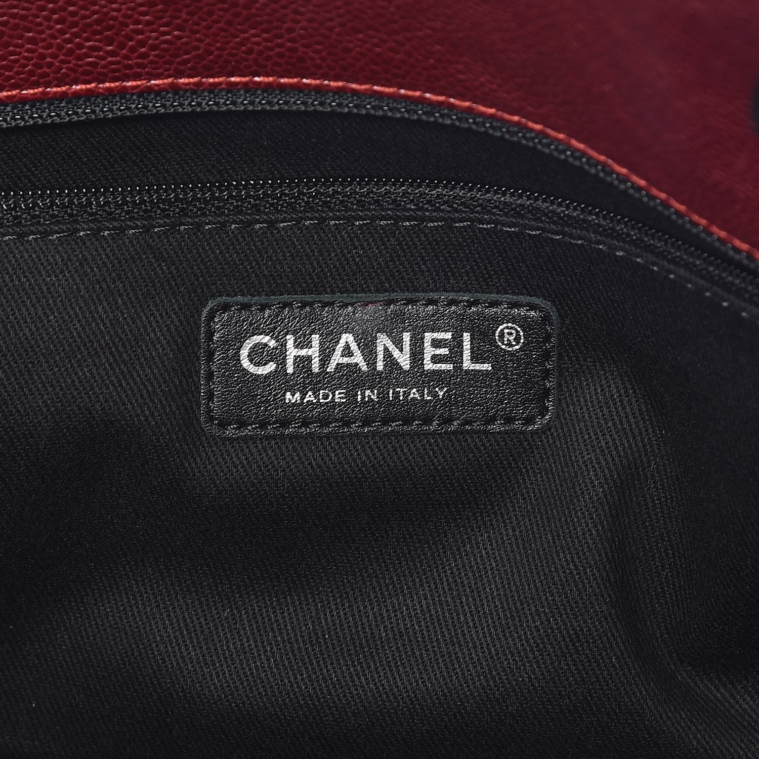 Chanel Iridescent Caviar Quilted Small Chic Tote Dark Red 6 of 14