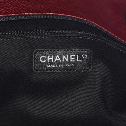 Chanel Iridescent Caviar Quilted Small Chic Tote Dark Red 6 of 14