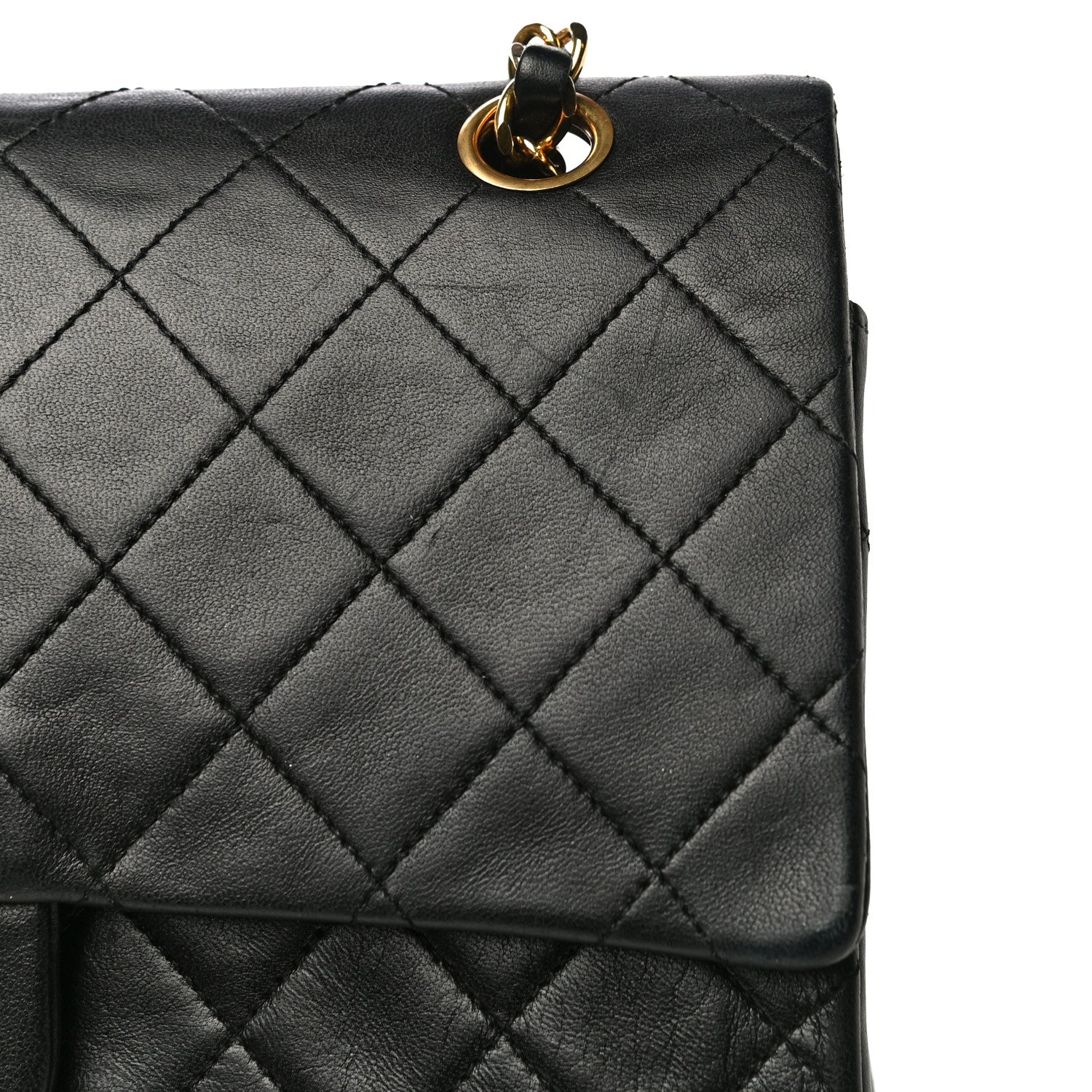 Chanel Lambskin Quilted Medium Double Flap Black 21 of 24