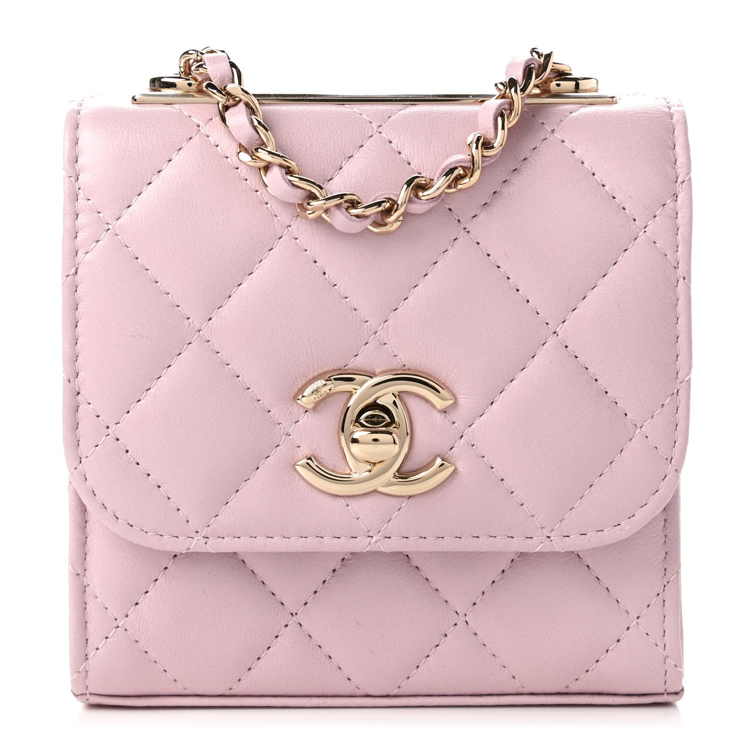Chanel Lambskin Quilted Mini Trendy CC Clutch With Chain Light Pink 1 of 11