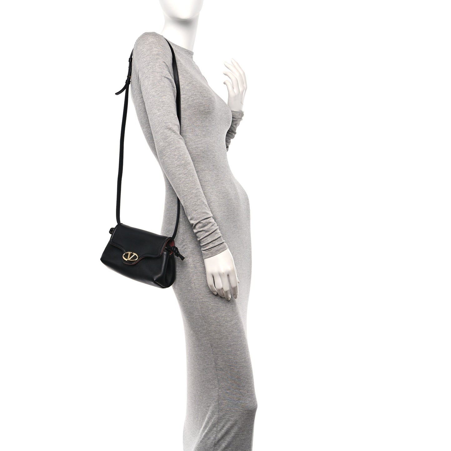 Lambskin Vlogo Mini Crossbody Bag Black