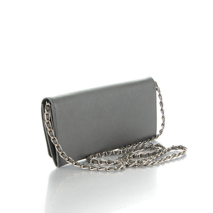 Prada Saffiano Metal Oro Chain Wallet Marmo 3 of 8