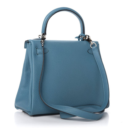 Hermes Togo Kelly Retourne 25 Azur 3 of 10