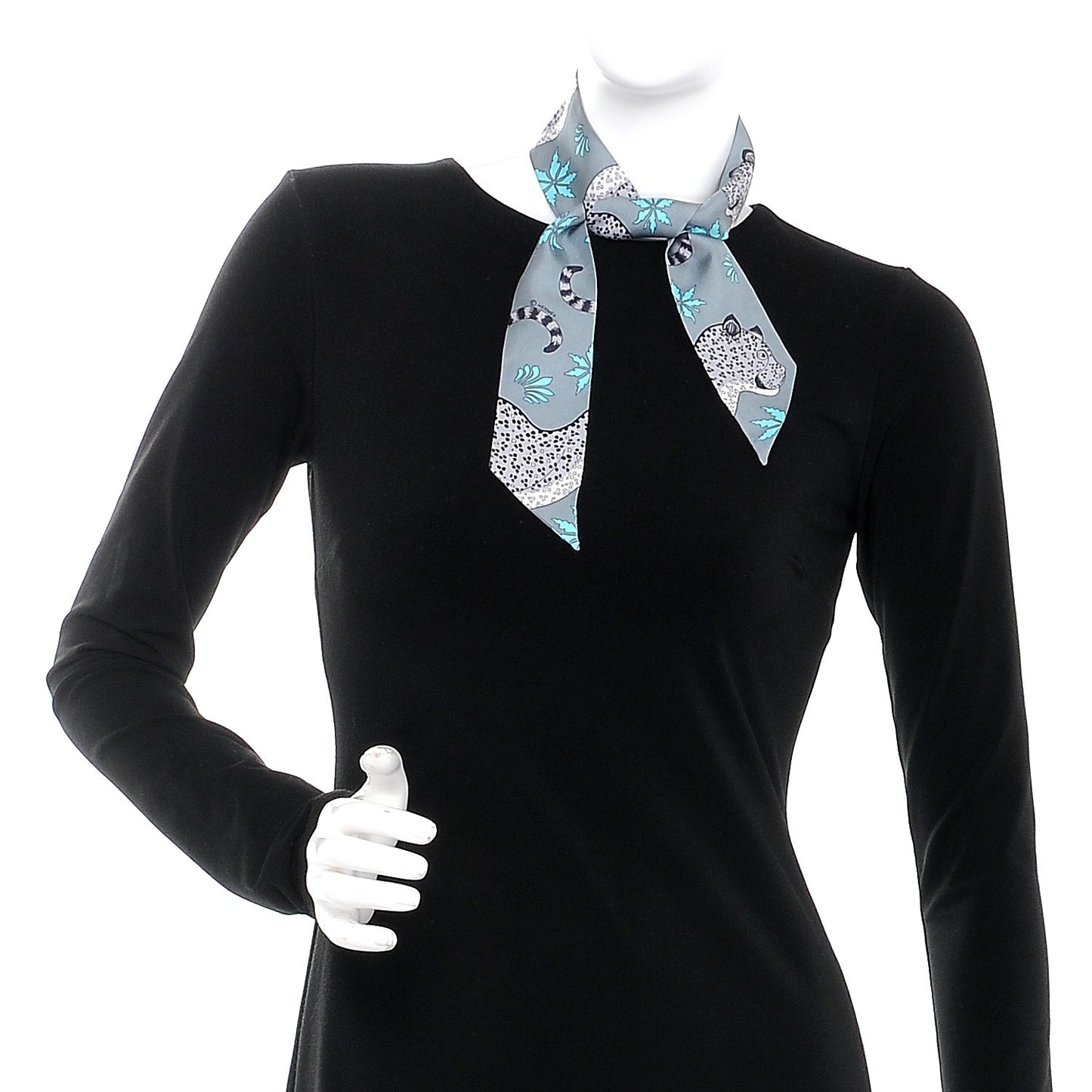 Silk Les Leopards Twilly Gris Acier Gris Perle Peach