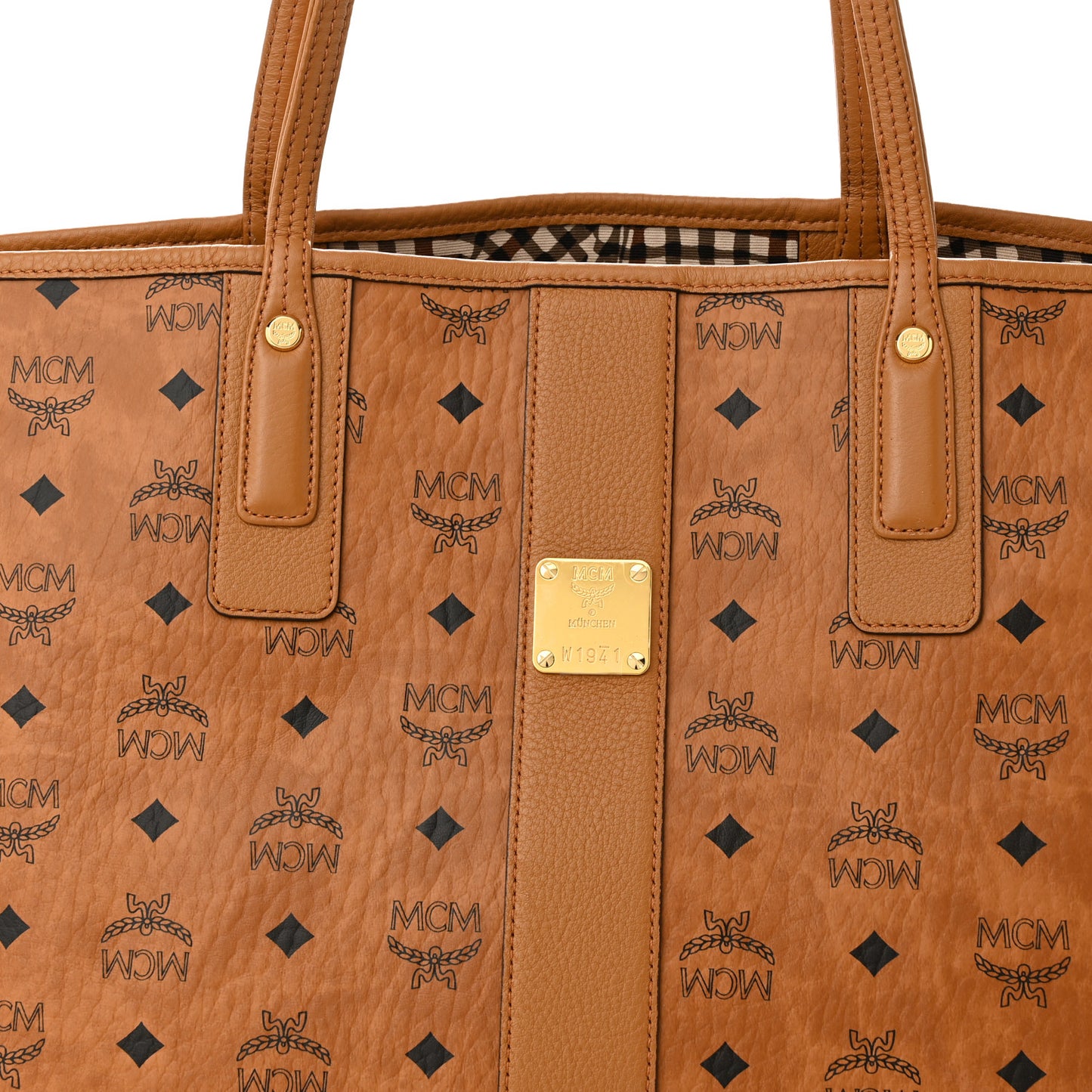 Visetos Large Liz Reversible Shopper Tote Cognac