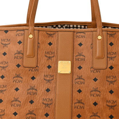 MCM Visetos Large Liz Reversible Shopper Tote Cognac 10 of 16