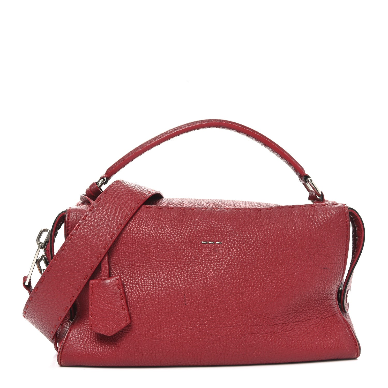 Fendi Cuoio Romano Selleria Lei Boston Tote Rosso 1 of 11