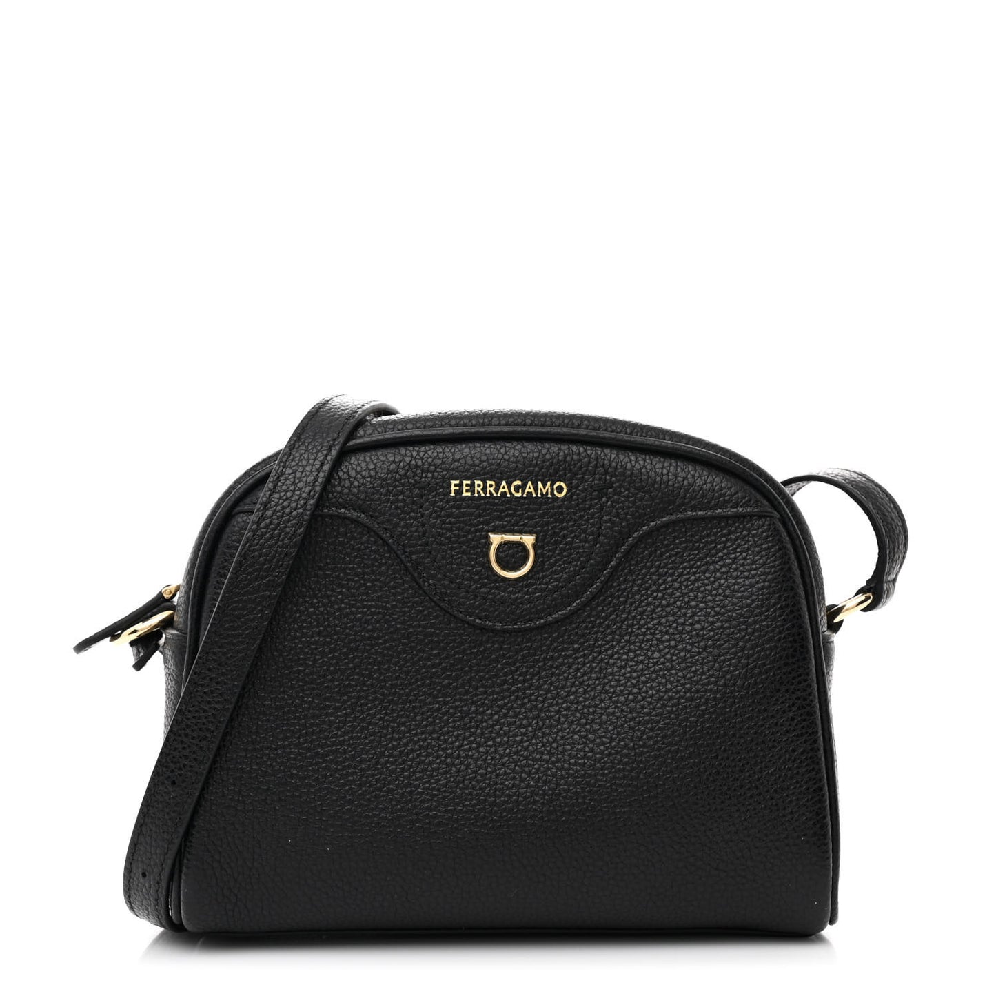 Calfskin Travel Camera Crossbody Bag Black