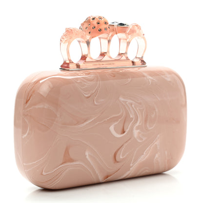 Alexander McQueen PVC Marble Skull Box Clutch Rose Pink 3 of 7
