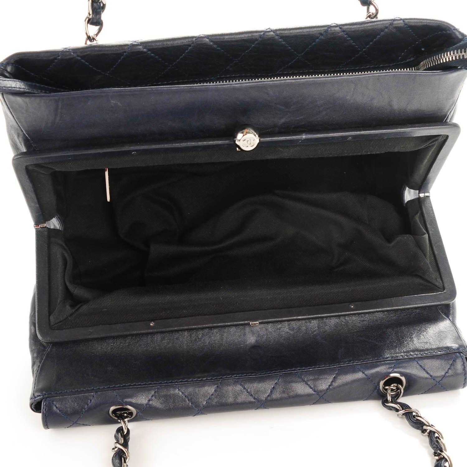 Chanel Lambskin Quilted Ritz Flap Navy 5 of 7
