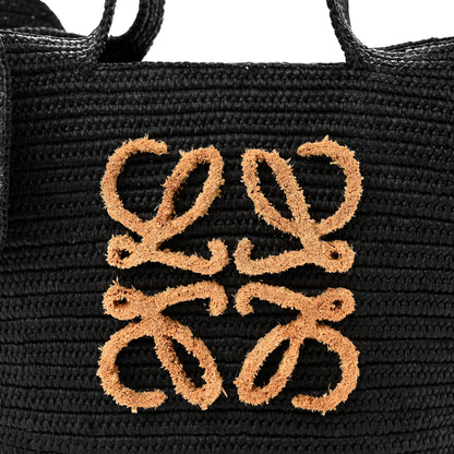 Loewe Raffia Medium Elephant Basket Tote Bag Black 8 of 14