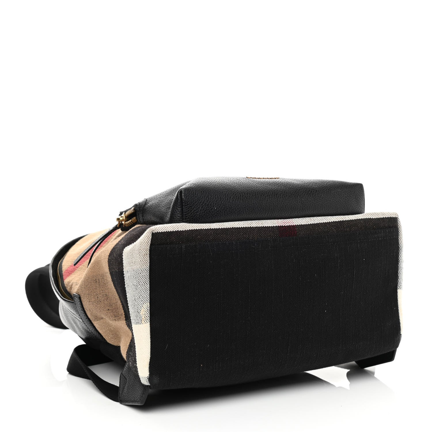 Burberry Mega Check Calfskin Abbeydale Simple Backpack Black Camel 2 of 9