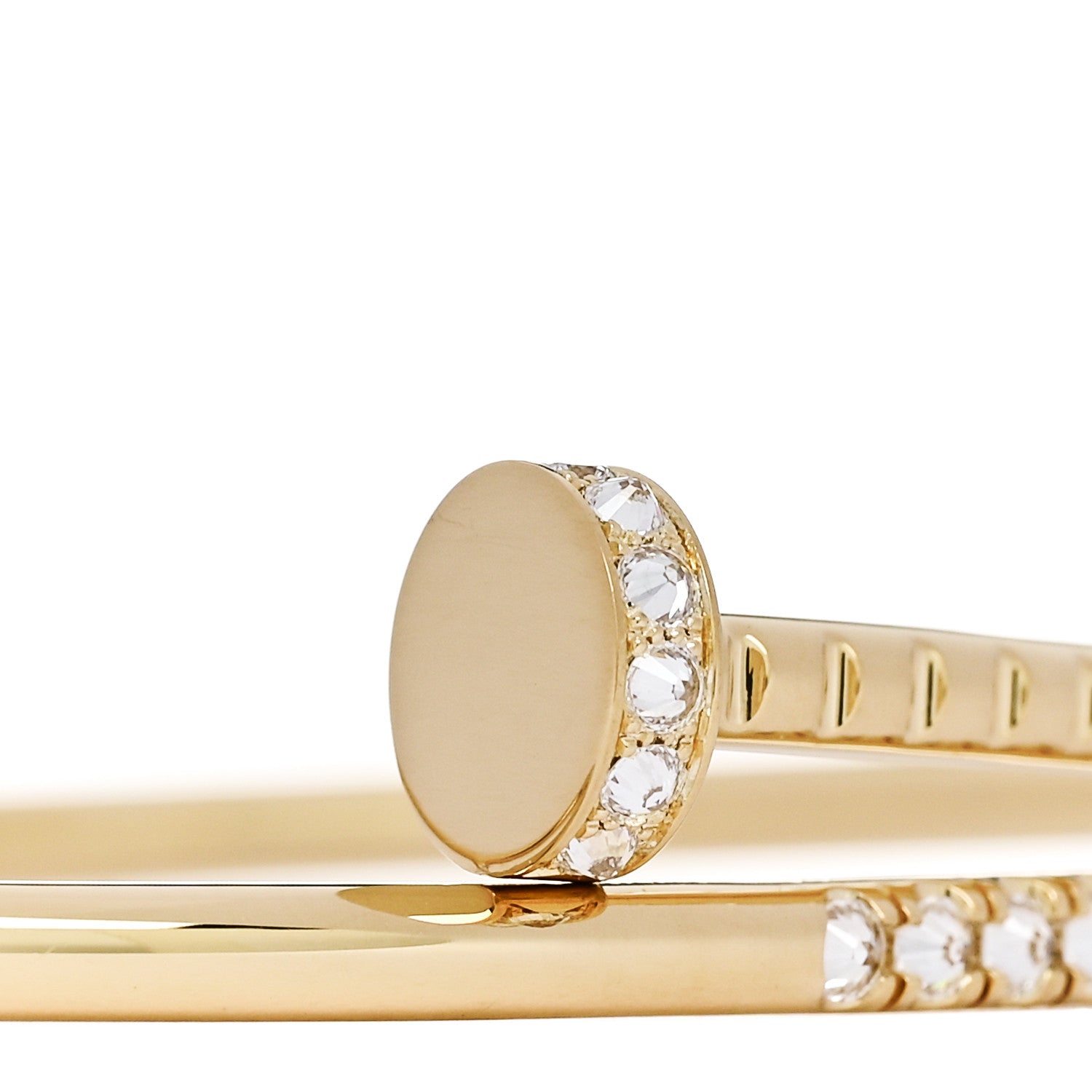 Cartier 18K Yellow Gold Diamond Small Juste Un Clou Reverse Set
