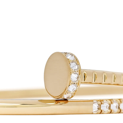 Cartier 18K Yellow Gold Diamond Small Juste Un Clou Reverse Set Bracelet 3 of 5
