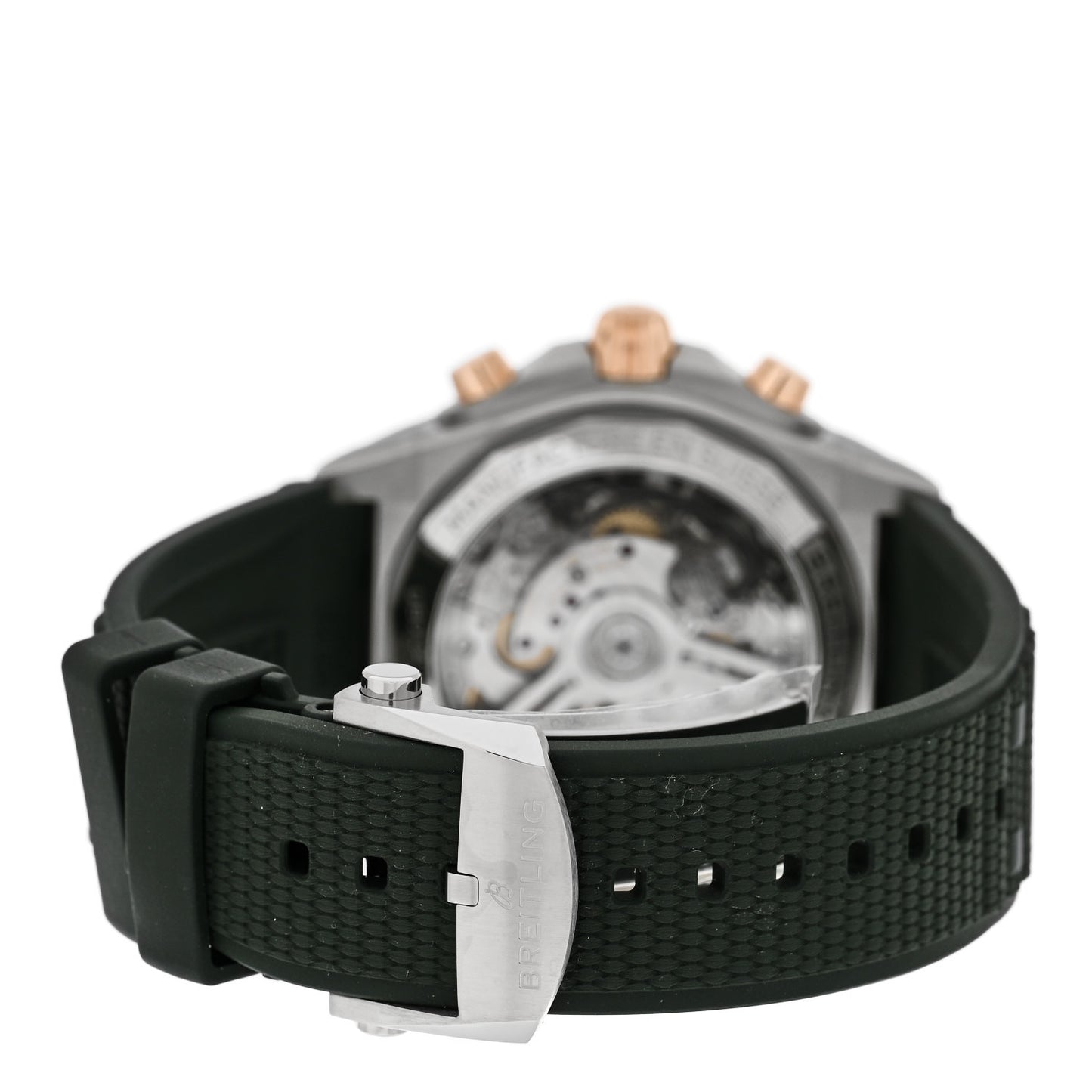 Stainless Steel 18K Rose Gold Rubber 42mm Chronomat B01 Automatic Watch Green UB0134131L1S1