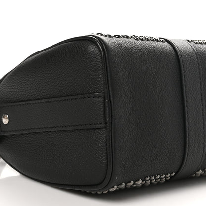 Louis Vuitton Calfskin Damier Studded Keepall Bandouliere 25 Black 8 of 9